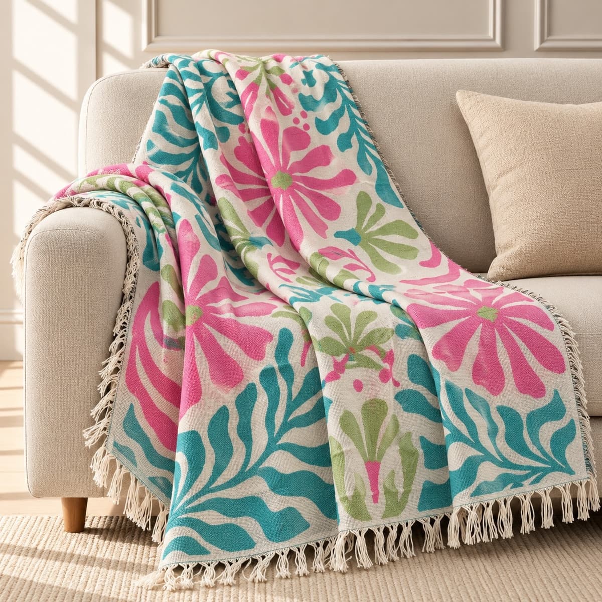Aarohi Bloomscape Jacquard Throw