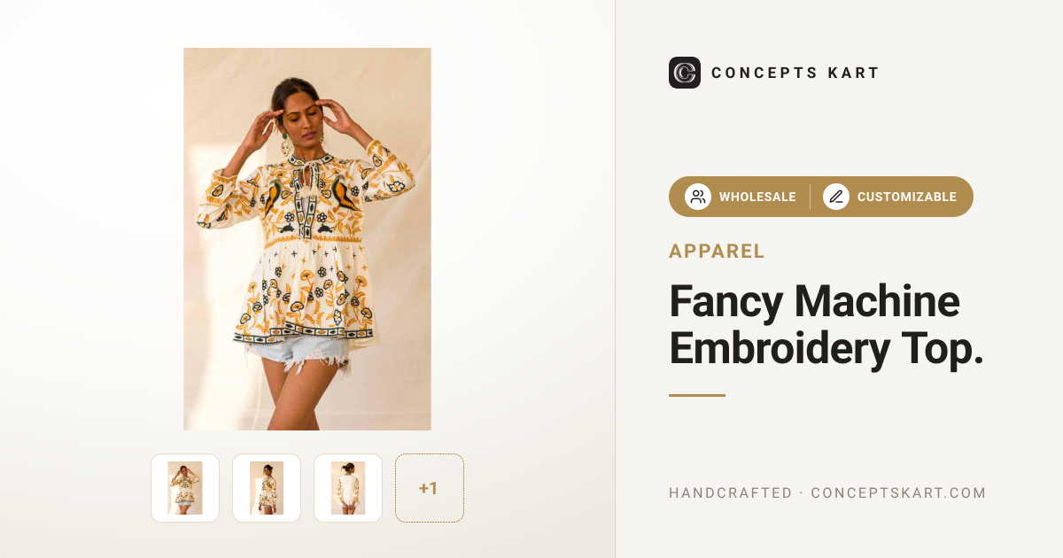 Fancy Machine Embroidery Top. - Concepts Kart